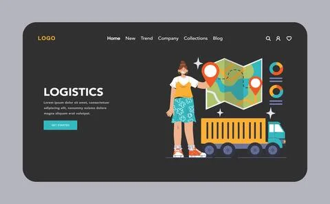 Efficient logistics concept. Flat vector illustration 스톡 일러스트