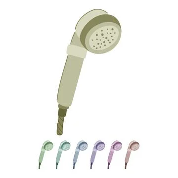Efficient low flow showerhead vector cartoon graphic Stock Illustration