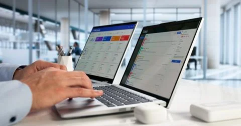 Efficient Male Computer Technician Resolving Remote Downtime Issues Successfu Stock Photos