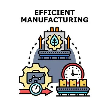 Efficient manufacturing process optimizing sustainable industrial production Stock Illustration