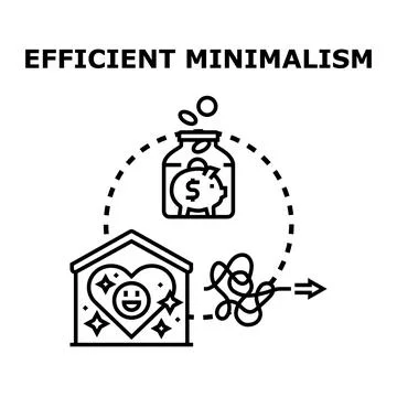Efficient minimalism concept achieving financial freedom and happiness Stock Illustration