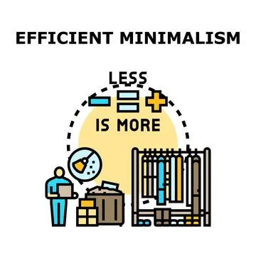 Efficient minimalism concept with less is more philosophy Stock Illustration