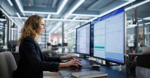 Efficient Office Management With Automated Billing Software For Medical Profe Stock Photos