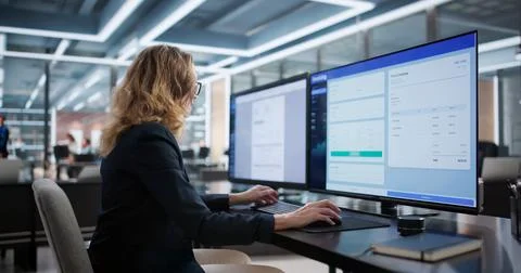 Efficient Office Management With Automated Billing Software For Medical Profe Stock Photos