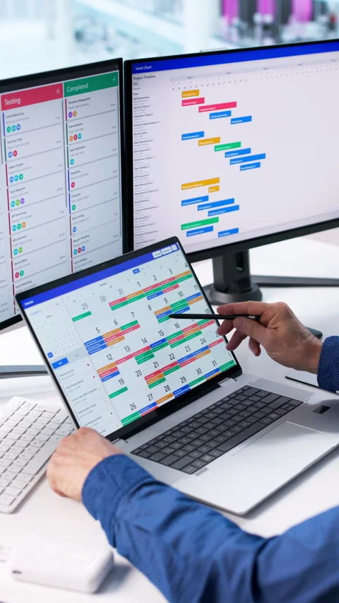 Efficient Office Organization With Event Scheduling Software Stock Footage 329687781