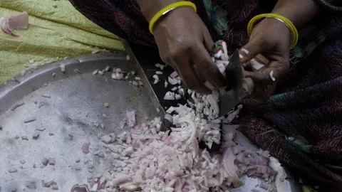 Efficient Onion Chopper  The Secret to Perfectly Diced Onions Every Time Stock Footage 324014845