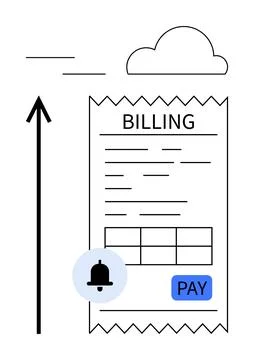 Efficient Online Billing Streamlining Payments with Cloud Technology イラスト素材