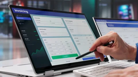 Efficient Online Electronic Invoice Software Stock Footage 329307968