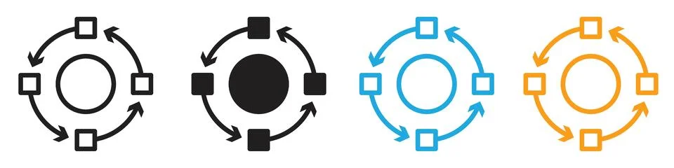 Efficient Operation Icons for Automated Workflows in Manufacturing Plants イラスト素材