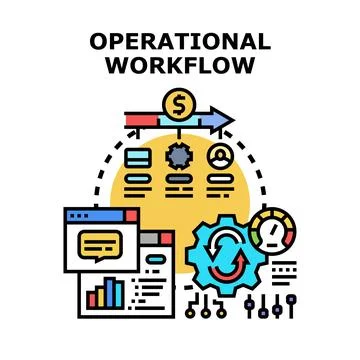 Efficient operational workflow optimization process managing data 库存插图