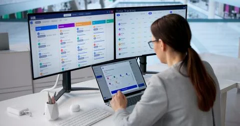 Efficient Payroll Management Software For HR And Tax Compliance Stock Photos