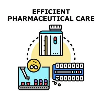 Efficient pharmaceutical care concept achieving health optimization Stock Illustration