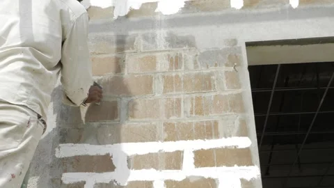 Efficient Plastering - A Master's Touch Stock Footage 314483482