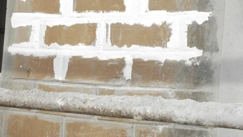 Efficient Plastering Technique - Expert Hand at Work Stock Footage 314484025