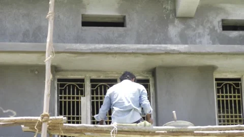 Efficient Plastering Techniques - Expert Craftsman in Action 스톡 동영상 314470007