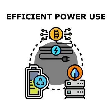 Efficient power use balancing crypto mining sustainability Ilustración de archivo
