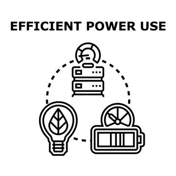 Efficient power use concept with energy saving optimization Ilustração Stock