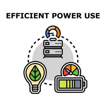 Efficient power use concept with energy saving optimization 库存插图