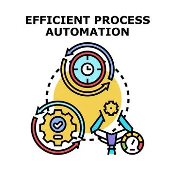 Efficient process automation optimizing business workflow 库存插图