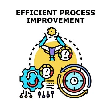 Efficient process improvement optimizing workflow automation cycle Stock Illustration