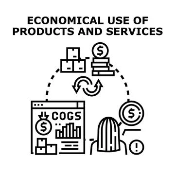 Efficient product and service resource management optimizing cost Stock Illustration