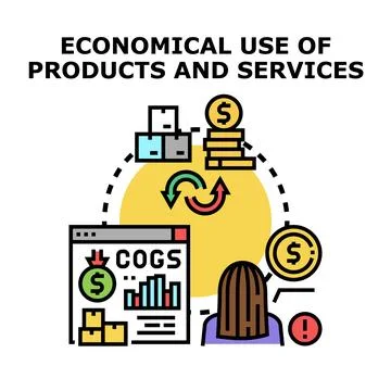 Efficient product and service resource management optimizing cost Stock Illustration