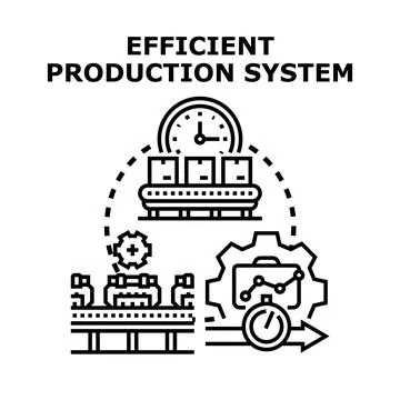Efficient production system creating optimized business processes Stock Illustration
