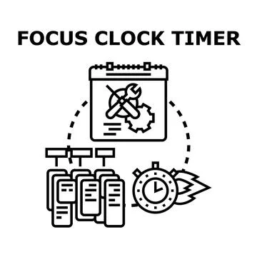 Efficient productivity management using focus clock timer concept Stock Illustration