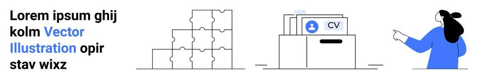 Efficient Recruitment Process and CV Management for HR Professionals Stock Illustration
