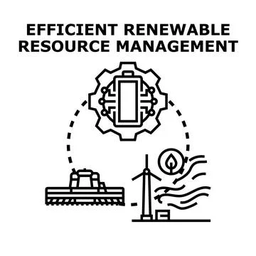 Efficient renewable resource management vector concept Stock Illustration
