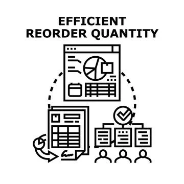 Efficient reorder quantity management process concept Illustration