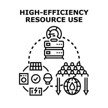 Efficient resource management optimizing sustainable energy consumption Stock Illustration