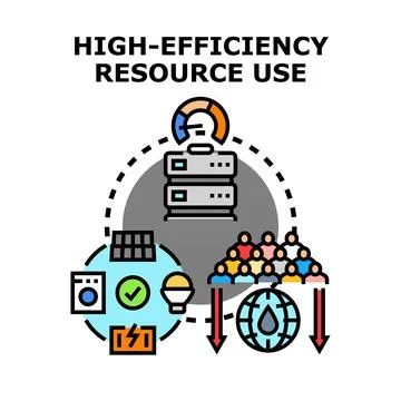 Efficient resource management optimizing sustainable energy consumption Illustrazione stock