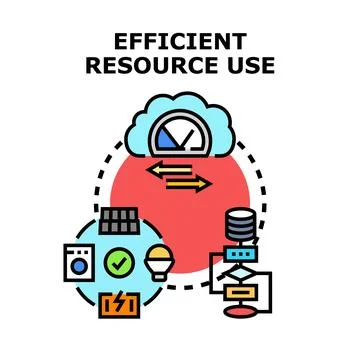 Efficient resource use optimizing data and energy management Stock Illustration