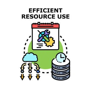 Efficient resource use optimizing data management process Illustrazione stock