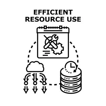 Efficient resource use optimizing data management process Stock Illustration