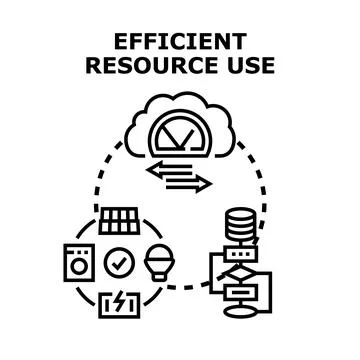 Efficient resource use optimizing data and energy management Stock Illustration