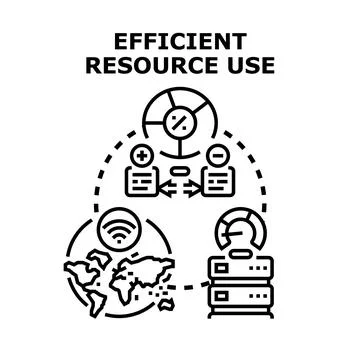 Efficient resource use optimizing global data management Stock Illustration