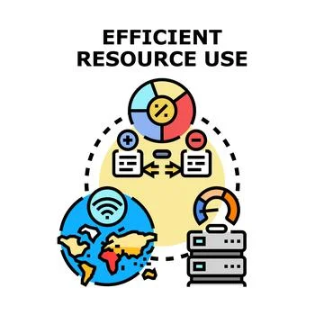Efficient resource use optimizing global data management Stock Illustration