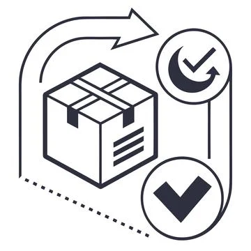 Efficient Return Management System Icon - Minimal Vector for E-commerce Stockillustratie
