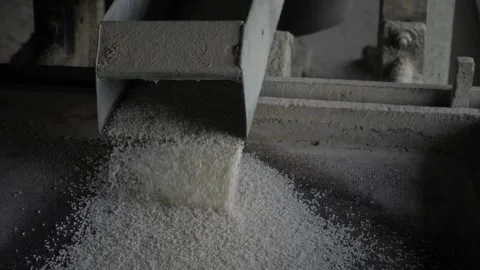 Efficient Rice Mill Machinery in Action - High-Tech Processing for Quality Grain Stock Footage 324042316