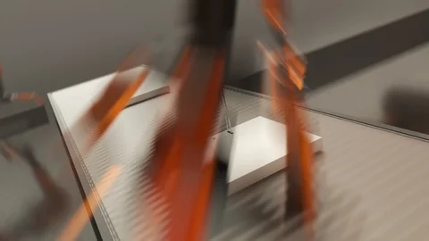 "Efficient robotic arms assembling 3d printer on a factory line in a loop. 4k Stock-Footage 94712563