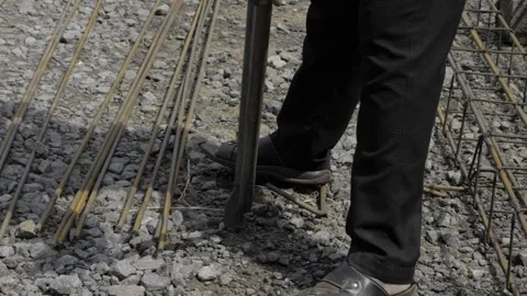 Efficient Rock Breaking Technique with Hand-held Tool Stock Footage 324030355