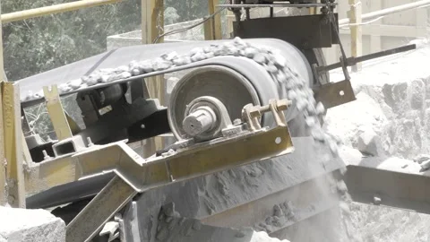 Efficient Rock Crushing Machine in Action Stock Footage 314446774