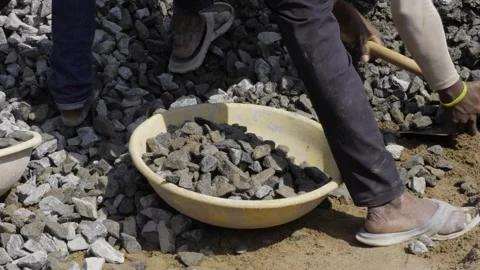 Efficient Rock Sorting - Hand at Work Stock Footage 314466514