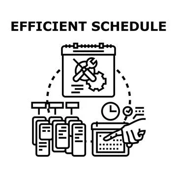 Efficient schedule planning managing tasks and time optimization Illustrazione stock
