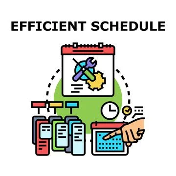 Efficient schedule planning managing tasks and time optimization Ilustración de archivo