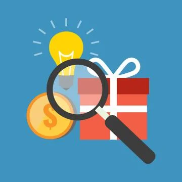 Efficient search concept. Flat design stylish. Isolated on color background Stock Illustration