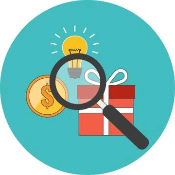 Efficient search concept. Flat design. Stock Illustration