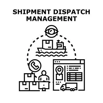 Efficient shipment dispatch management tracking process concept Illustration